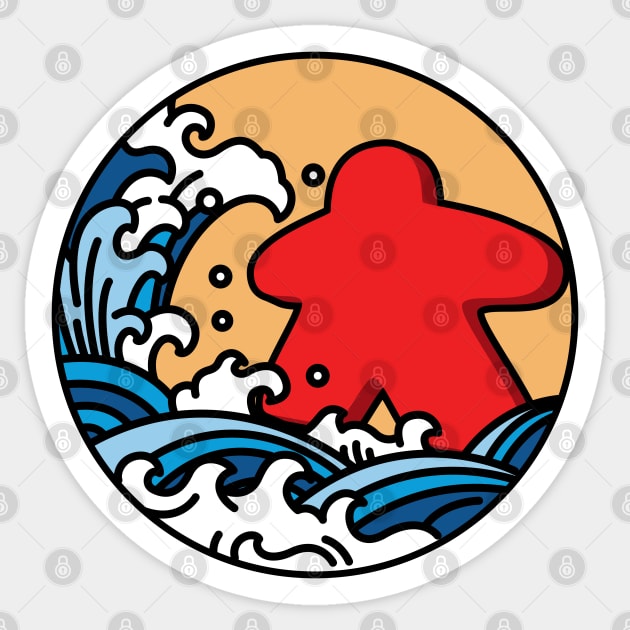 Kanagawa Wave Meeple Board Game Sticker by pixeptional